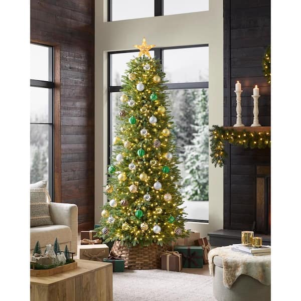Home Accents Holiday 7.5 ft. Jackson Noble Fir Slim LED Pre-Lit Artificial Christmas Tree T22 - Image 3