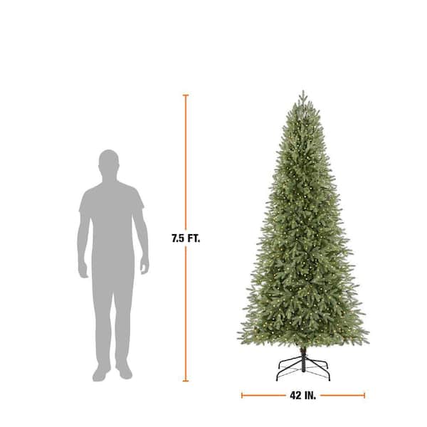 Home Accents Holiday 7.5 ft. Jackson Noble Fir Slim LED Pre-Lit Artificial Christmas Tree T22 - Image 5