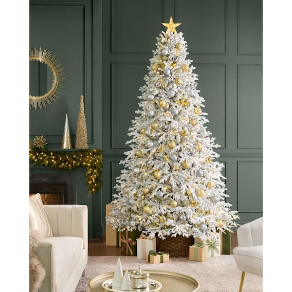 Home Decorators Collection 9 ft. Breckenridge Twinkling Adaptive Lighting Downswept Fraser Fir Flocked LED Pre-Lit Christmas Tree T31 - Image 3