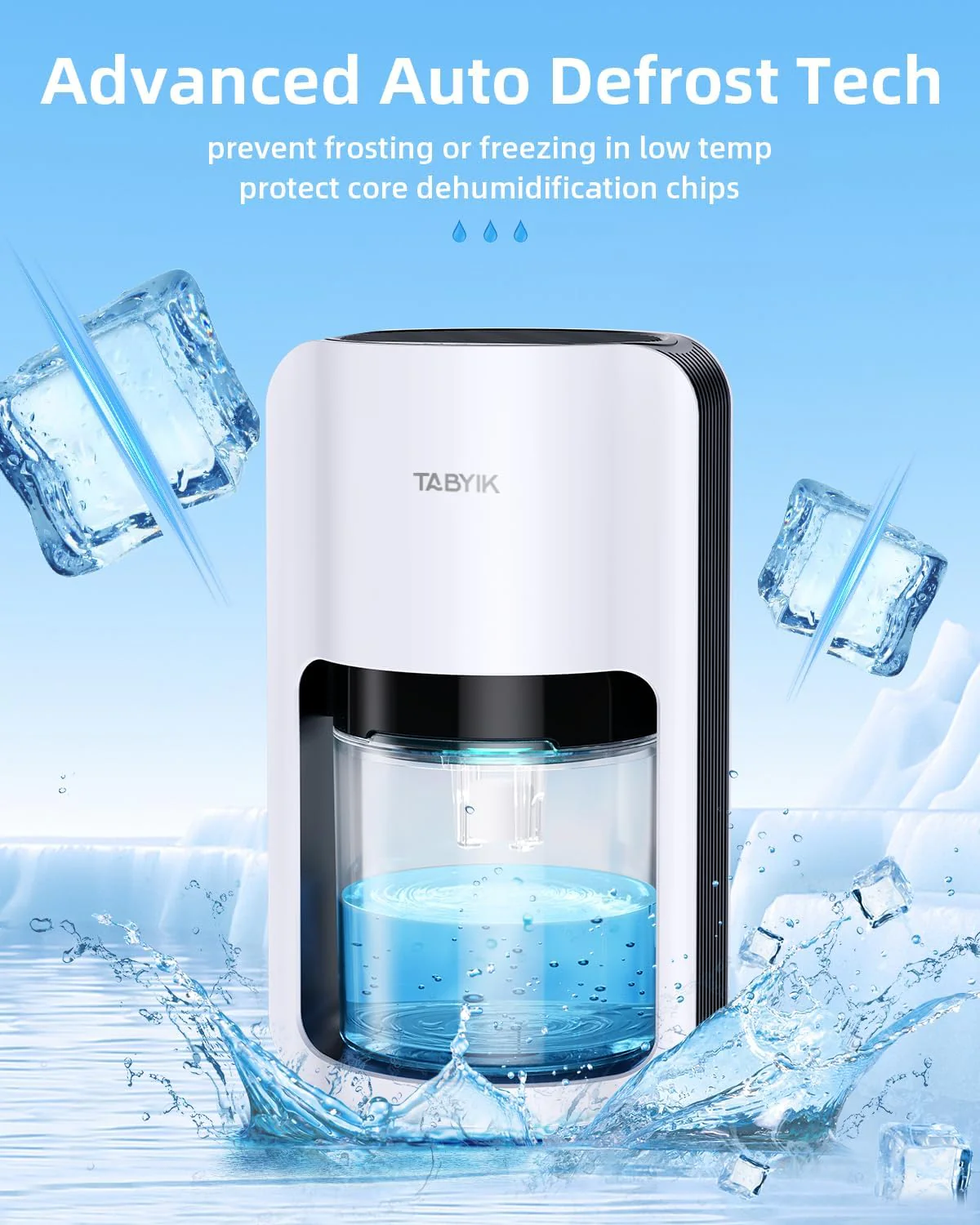 TABYIK Dehumidifiers for Home, 42oz Dehumidifier for Bathroom, Dehumidifiers for Room with Auto Shut Off, Auto Defrost Quiet Dehumidifiers for Bedroom Wardrobe Closet Trailer RV - Image 10