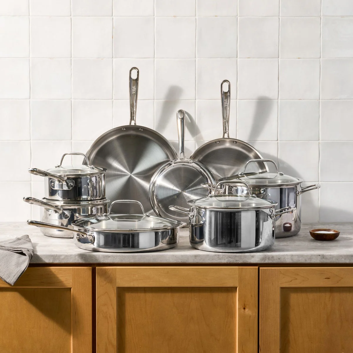 T-fal Tri-Ply 13-piece Stainless Steel Cookware Set - Image 2