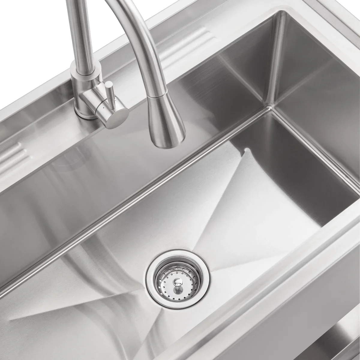 TRINITY 30in x 14in Basin Stainless Steel Utility Sink with Pull-down Faucet - Retail $359 - Image 2