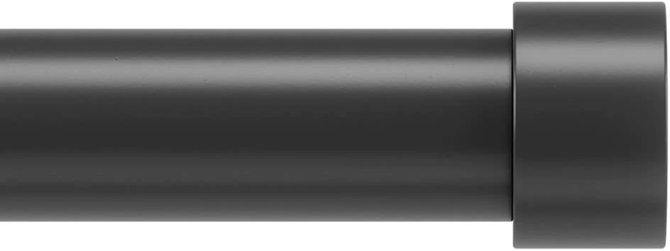 Umbra Cappa Curtain Rod, Includes 2 Matching Finials, Brackets & Hardware 36-72” Black