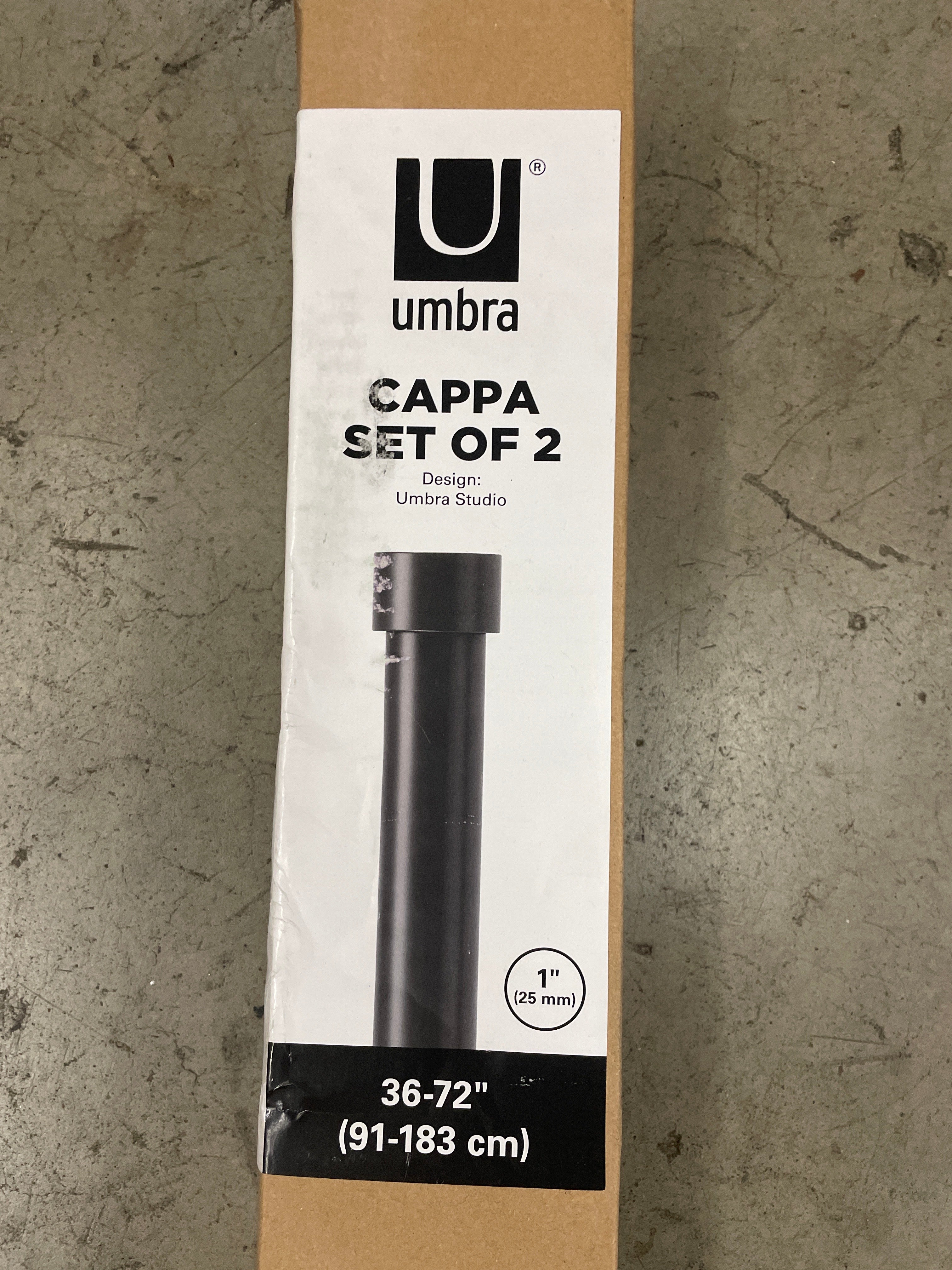 Umbra Cappa Curtain Rod, Includes 2 Matching Finials, Brackets & Hardware 36-72” Black - Image 4