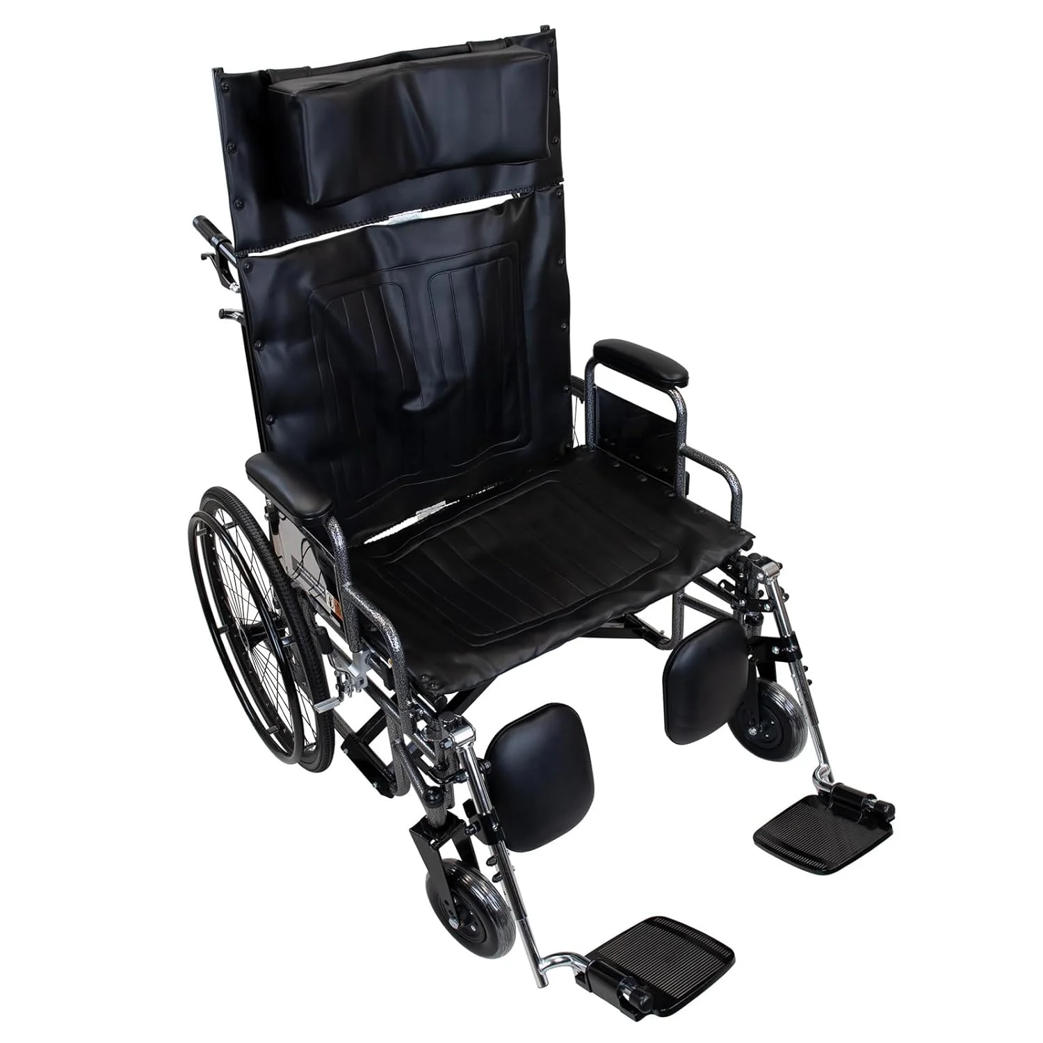 NEW - Dynarex Bari+Max Bariatric Reclining Wheelchair with Elevating Leg Rest, Extended Headrest, Foldable Frame - 24" Seat, 500 Pounds Weight Capacity - Retail $715 - Image 2