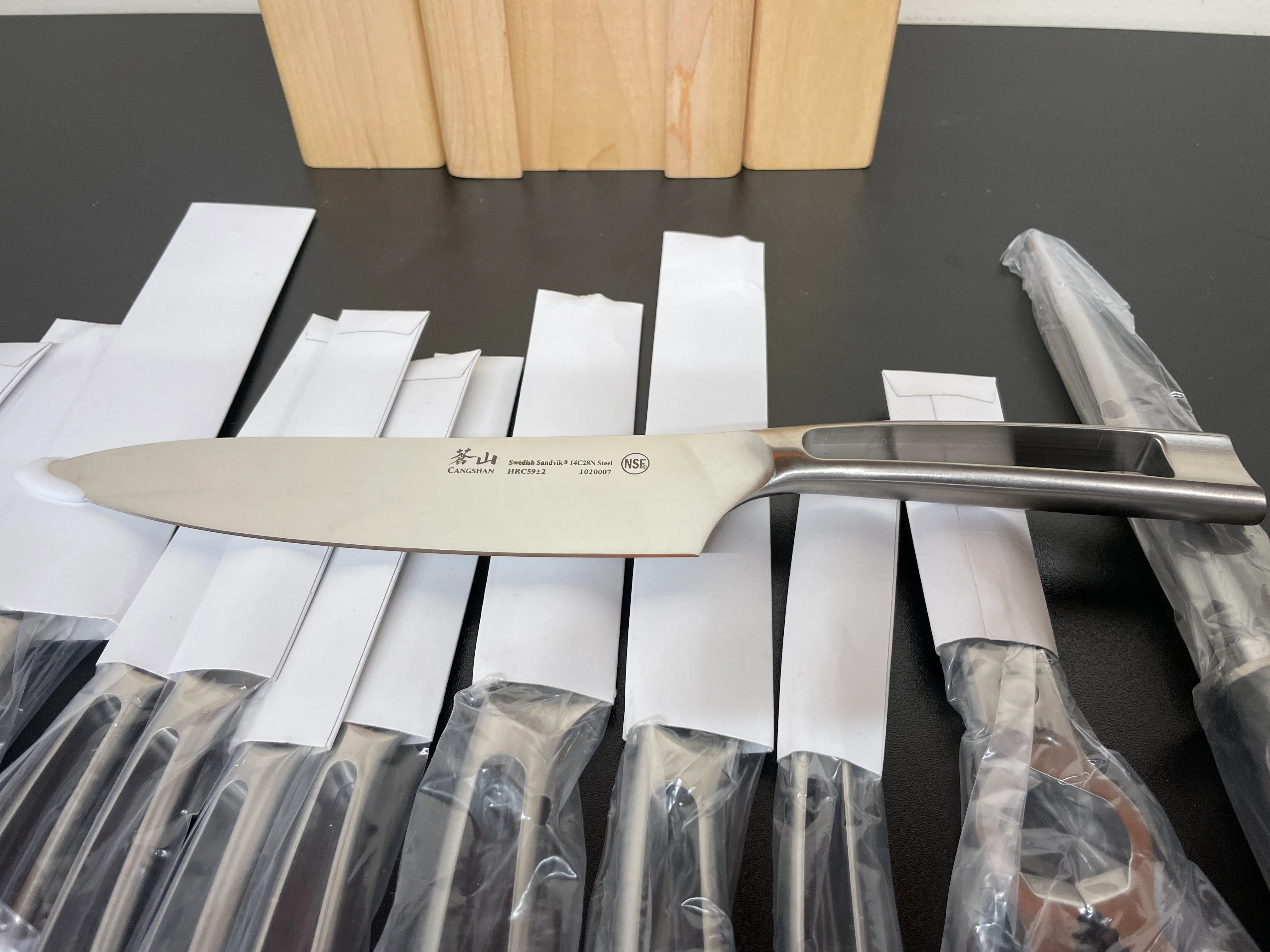 NEW - TN1 Series 14-Piece Magnetic Knife Block Set, Forged Swedish 14C28N Steel, DENALI Maple Block - Retail $849 - Image 7