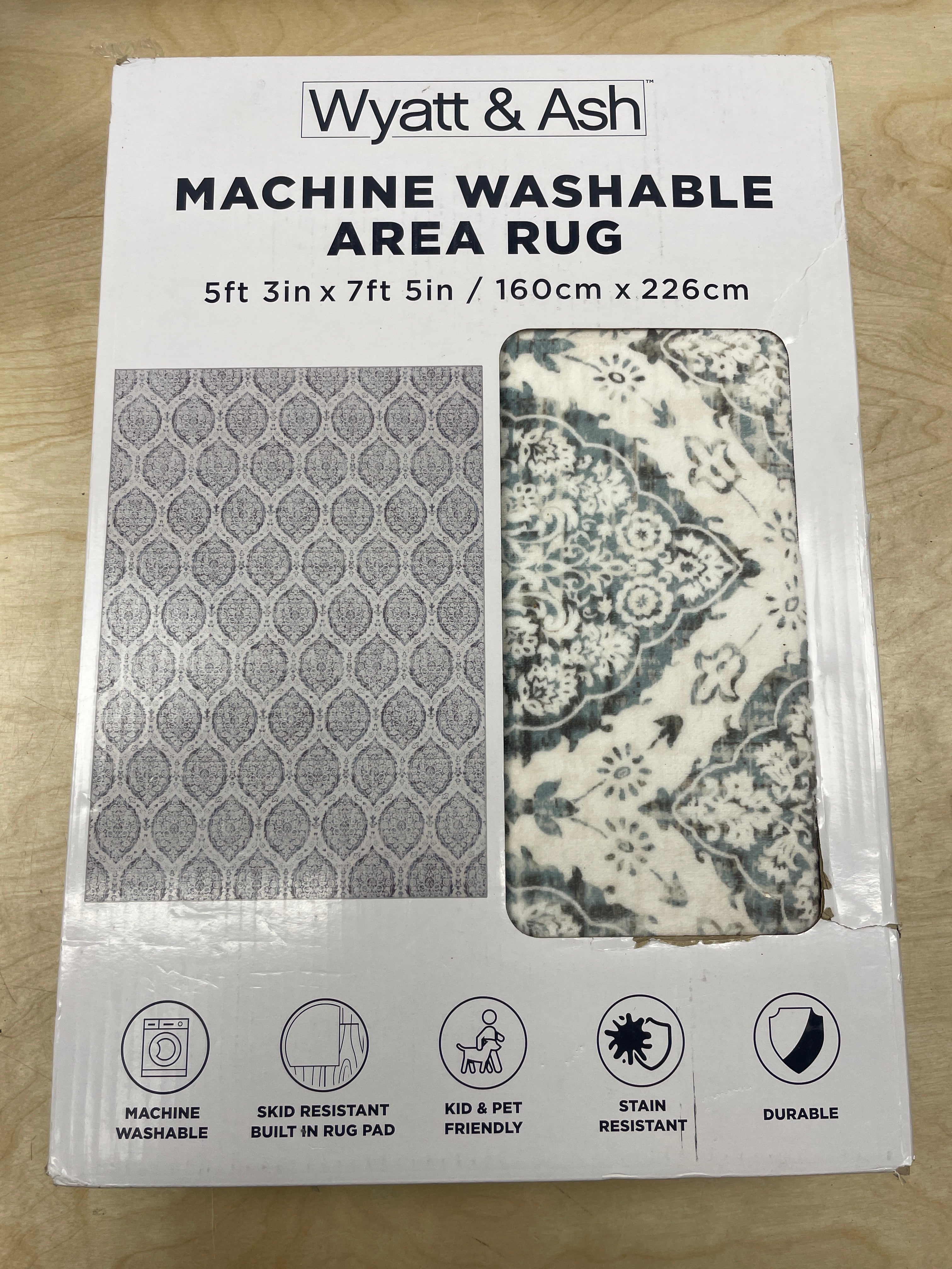 Wyatt & Ash Washable Indoor Area Rug, Alisha 5'3” x 7'5” - Retail $50 - Image 4