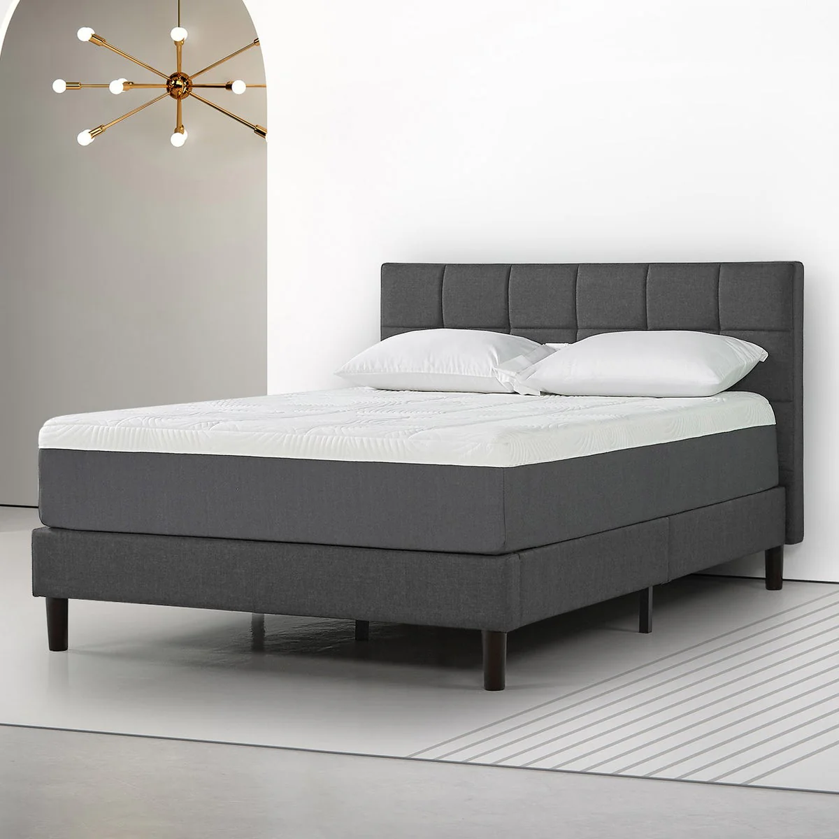 FULL - Blackstone by Zinus Upholstered Square Stitched Full Size Platform Bed - Image 4