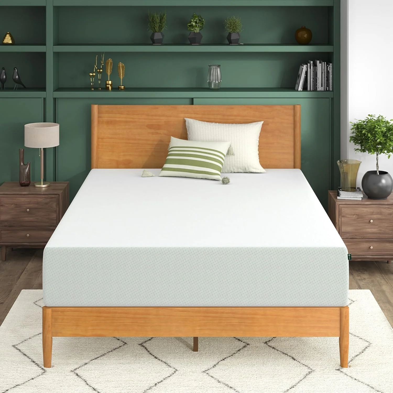 NEW - ZINUS 12 Inch CALI KING Green Tea Memory Foam Mattress, Fiberglass Free, Sturdy Base Foam, CertiPUR-US Certified, Mattress in A Box, White - Retail $439 - Image 2